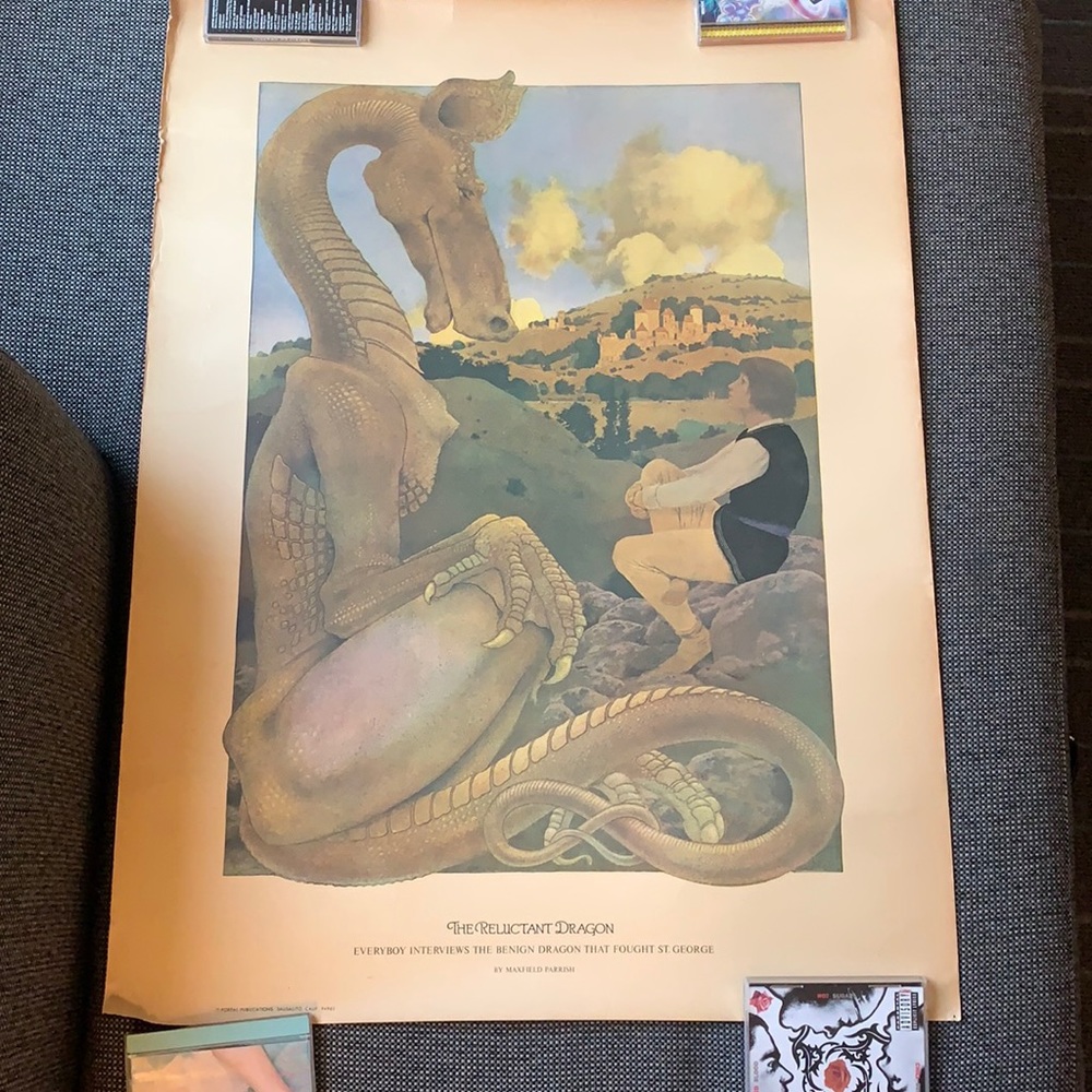 The Reluctant Dragon by Maxfield Parrish Litho Poster Portal Publications 23x31